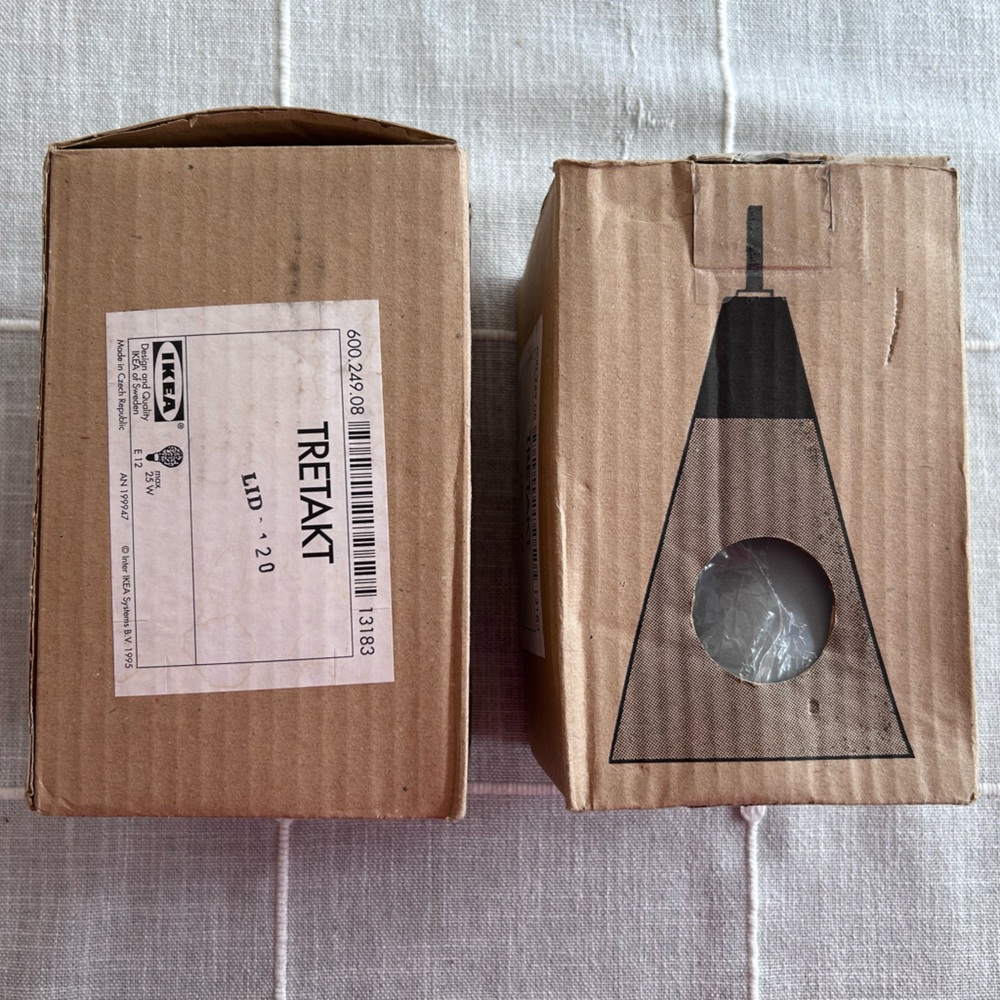 Set of 2 - IKEA TRETAKT - white & gray plug in pendant lights